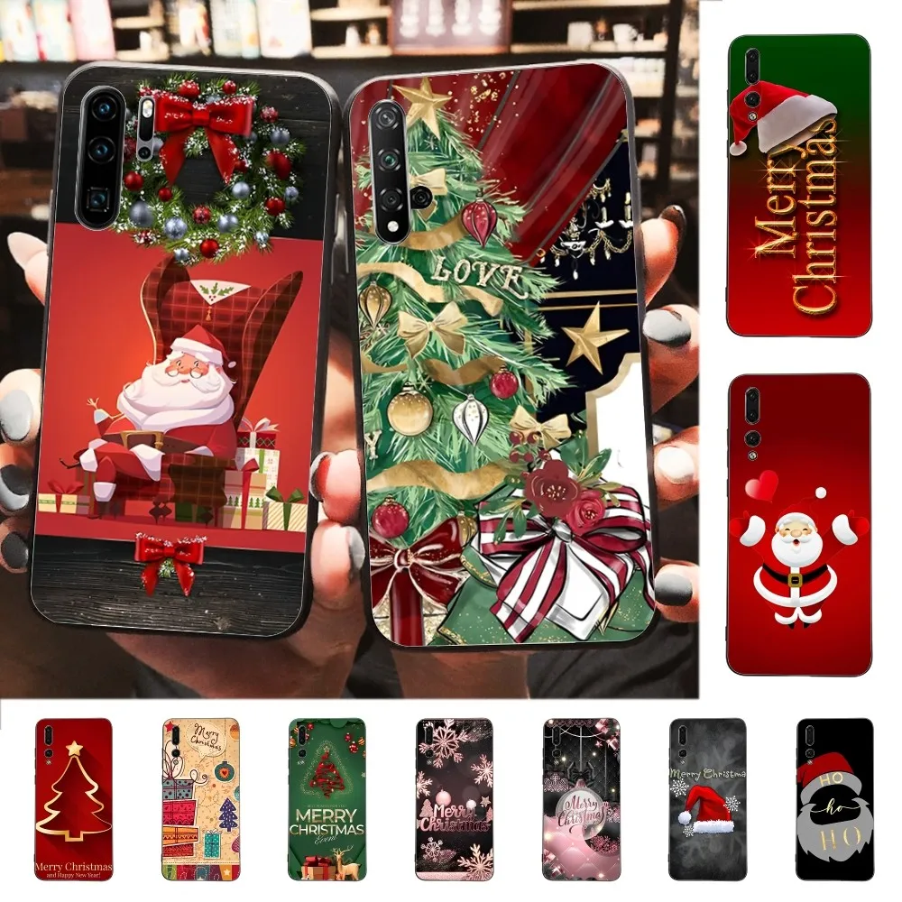 

Merry Christmas Phone Case For Huawei P 8 9 10 20 30 40 50 Pro Lite Psmart Honor 10 lite 70 Mate 20lite