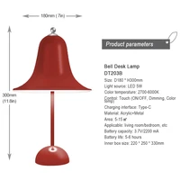 Versatile LED Bell Desk Lamp - 3 Color Temperature Table Lamp, Dimmable Bedside Light, Touch Table Night Lights 2