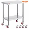 VEVOR Stainless Steel 700lbs Kitchen Worktable with 4Caster Wheels Shelves Commercial Work Bench Table for  Restaurant Storage 1
