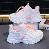 Children Casual Shoes Kids Sneakers for Boys and Girls Solid White Shoes Mesh Breathable Running Sports Tenis Chunky Sneakers