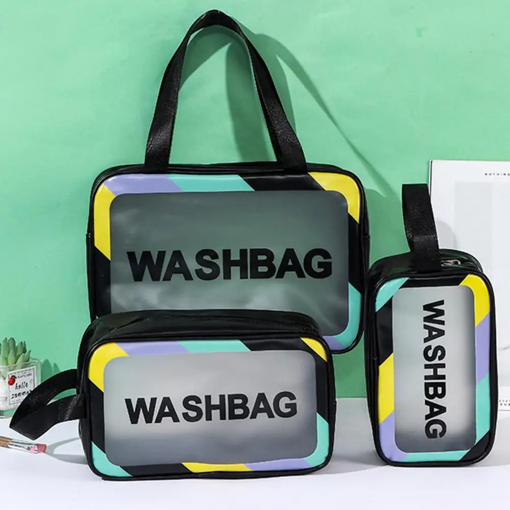 

Makeup Bag Practical Washable Perspective Girls Portable Beach Toiletries Bag Bathroom Supplies Storage Pouch Cosmetic Bag