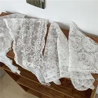 INS Lace Floral Embroidered Triangle Hair Scarf Bohemia Headscarf Sweet Kerchief Hair Accessories Women Travel Photo Headband