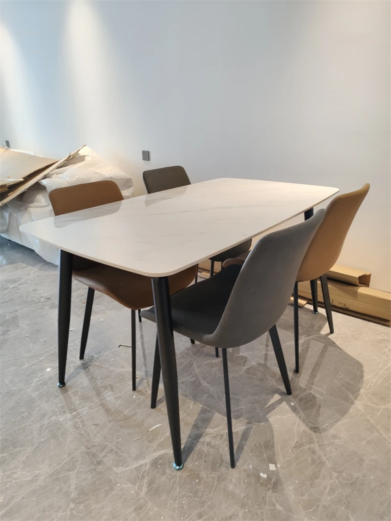 Description Picture 5 of itemItalian Luxury Modern Dining Room Sets Slate Dining Tables Set Household Small Dining Table Simple Cafe Tables Home Furniture