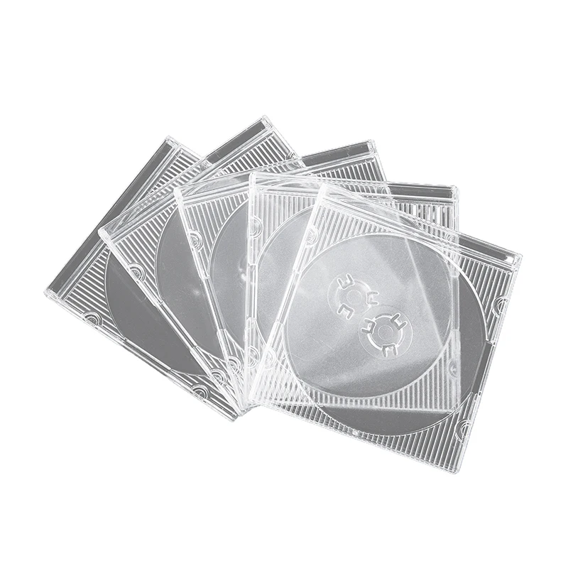5/10pcs Transparent Household Standard Single Disc Storage Boxes DVD Case CD Case Empty Clear Plastic CD Disc Box