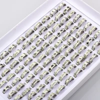 100 Pcs/lot Luminous Stainless Steel Rings Glow in the dark Men Women Party Jewelry Wholesale Lot 2