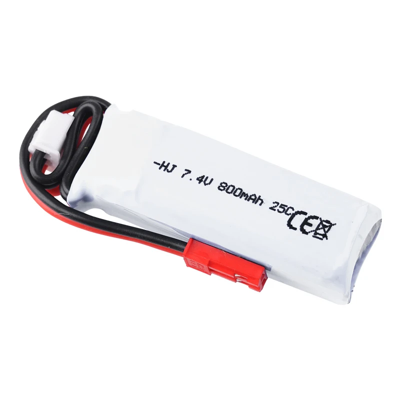 7.4V 800mAh 25C Lipo Battery For  WLtoys K989 RC Car K969 K979 K999 P929 P939 Toy Cars Spare Parts 7.4V Batteries JST Connector 5