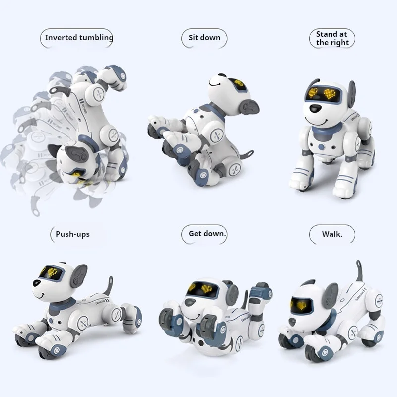Remote control touch programming intelligent early education machine stunt walking dancing dog robot puzzle boy electronic toy 6