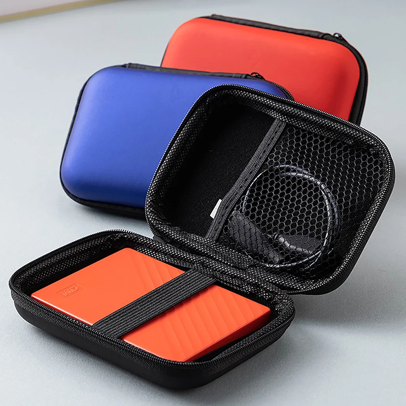 새로운 EVA 지퍼백 하드 드라이브 보호 가방 HDD SSD USB 케이블 충전기 보호 가방 (2.5인치 하드 드라이브, 보조 배터리, USB 케이블, 충전기용)