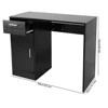 1 Drawer 1 Door Compact Computer PC Laptop Desk Table Workstation Home Office (Black) 6
