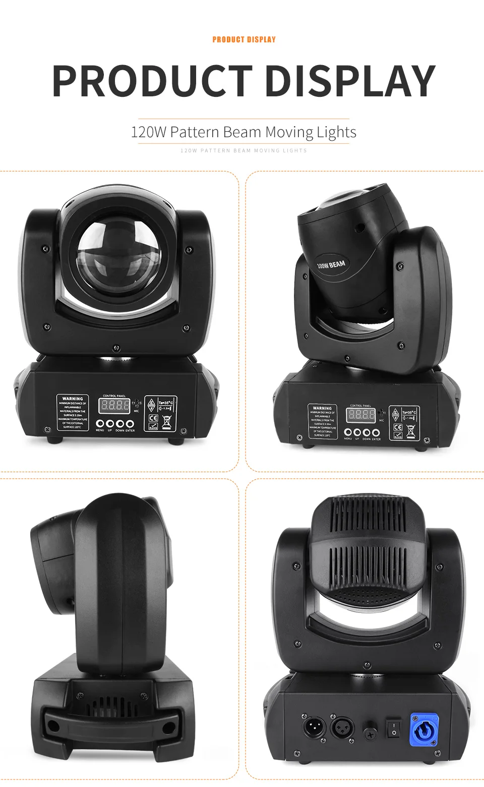 LED Mini DMX 100W Moving Head Beam Light DJ Party Bar 8 Pattern Lighting Stage P