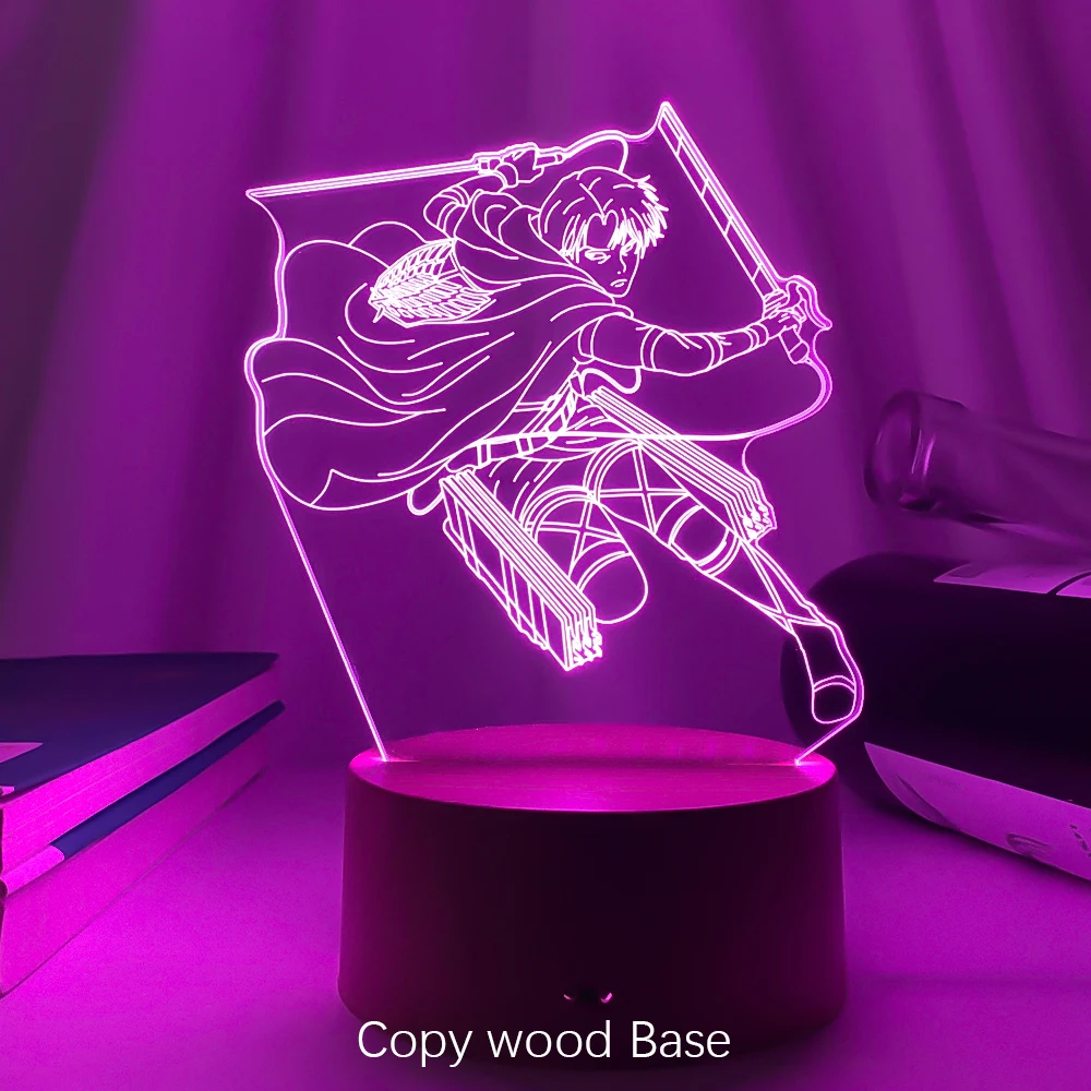 night table lamps Newest Acrylic 3d Lamp Levi Ackerman Attack on Titan for Home Room Decor Light Child Gift Levi Ackerman LED Night Light Anime cool night lights