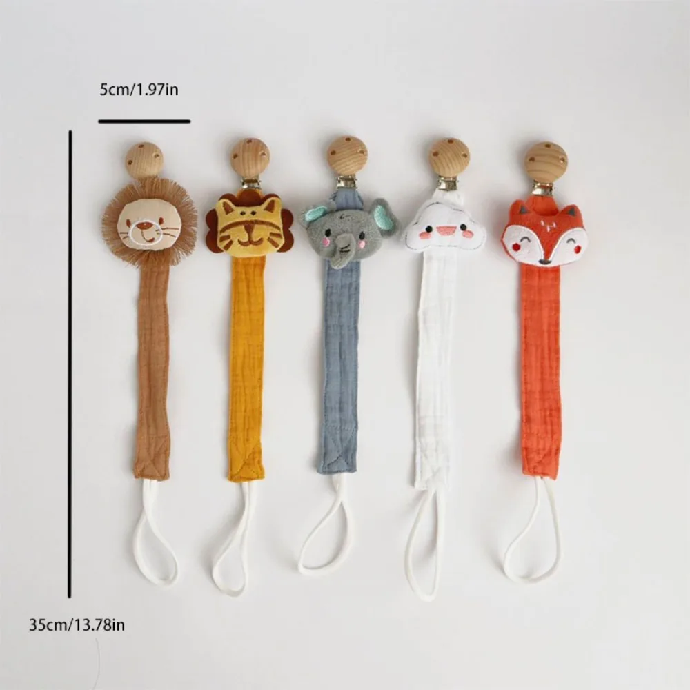 Cartoon Baby Cloth Pacifier Chain Anti-lost Animals Soother Holder Stroller Hanging Rope Teether Straps Nipple Holder Clips