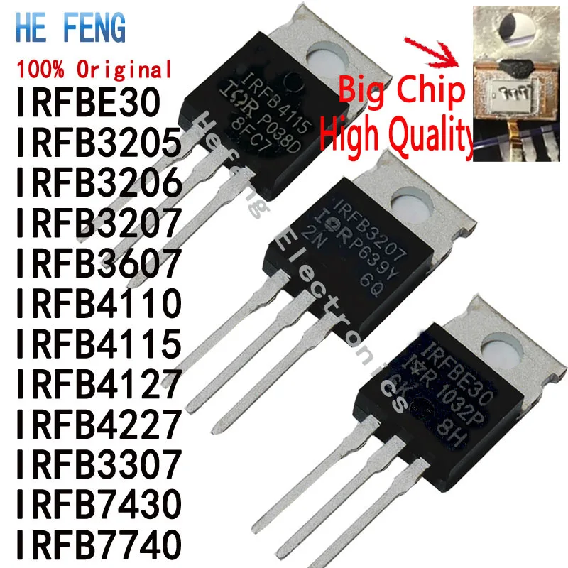 10PCS/Lot IRFB4115 IRFB4110 IRFB3205 IRFBE30 IRFB3206 IRFB3607 IRFB4115 IRFB4127 IRFB3307 IRFB7430 IRFB7740 TO-220 Original