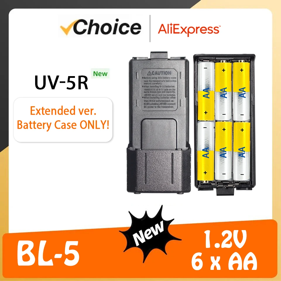 Baofeng UV-5R Battery Case BL-5 AAA batteries Shell Extended AA Battery Housing for UV-5R DM-5R UV-5RE Walkie Talkie Accessories 2
