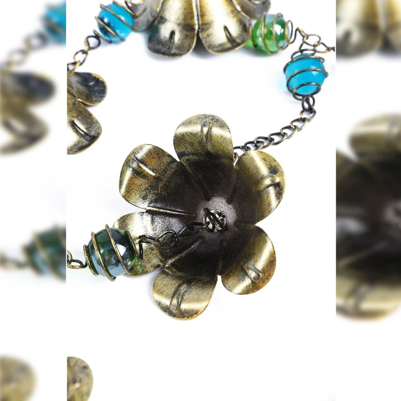 Iron Flower Umbrella Rain Chain for Temple Courtyard Drainage