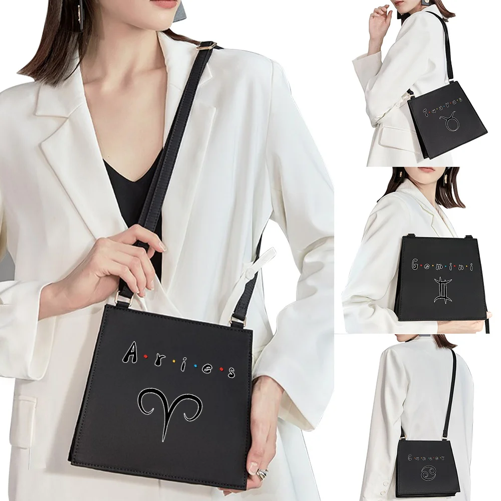 

Commuter Bag Woman Bag Fashion Shoulder Bag Twelve Constellation Pattern Printing Series Portable Evening Bag Square Bag Basic