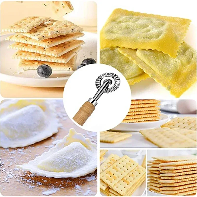 Dumpling Embossing Side Embossed Biscuit Mold Pasta Hand-cutting Machine Baking Pastry Decor Cookie Mould Roll Wheel Tools