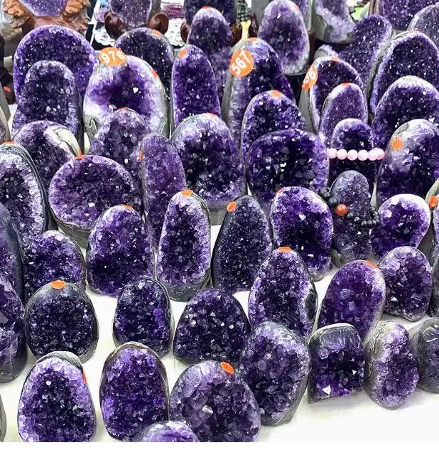 Natural Crystal Cluster Amethyst Stone Geode Raw Quartz Minerals Real Uruguay Home Decoration Spiritual Chakra Reiki 3