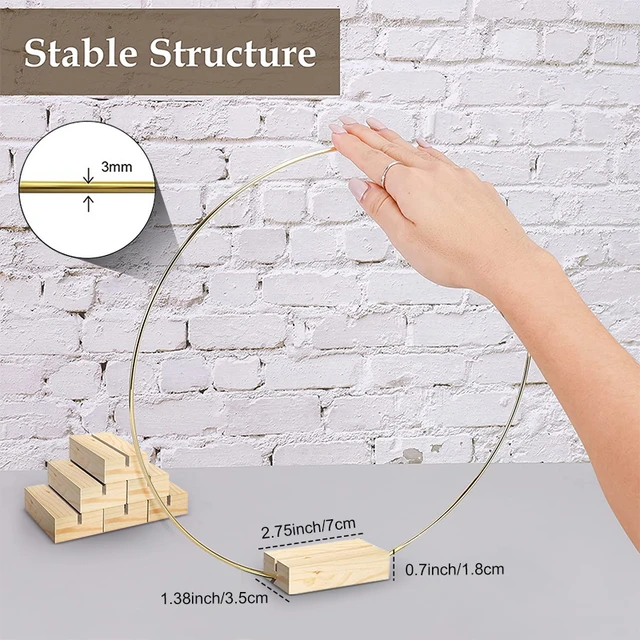 Fém Koszorú Mesterséges Virág Karika Lógó Kerek Gát Diy Dekoráció Esküvői Parti Növény Asztali Dísz - Image 6