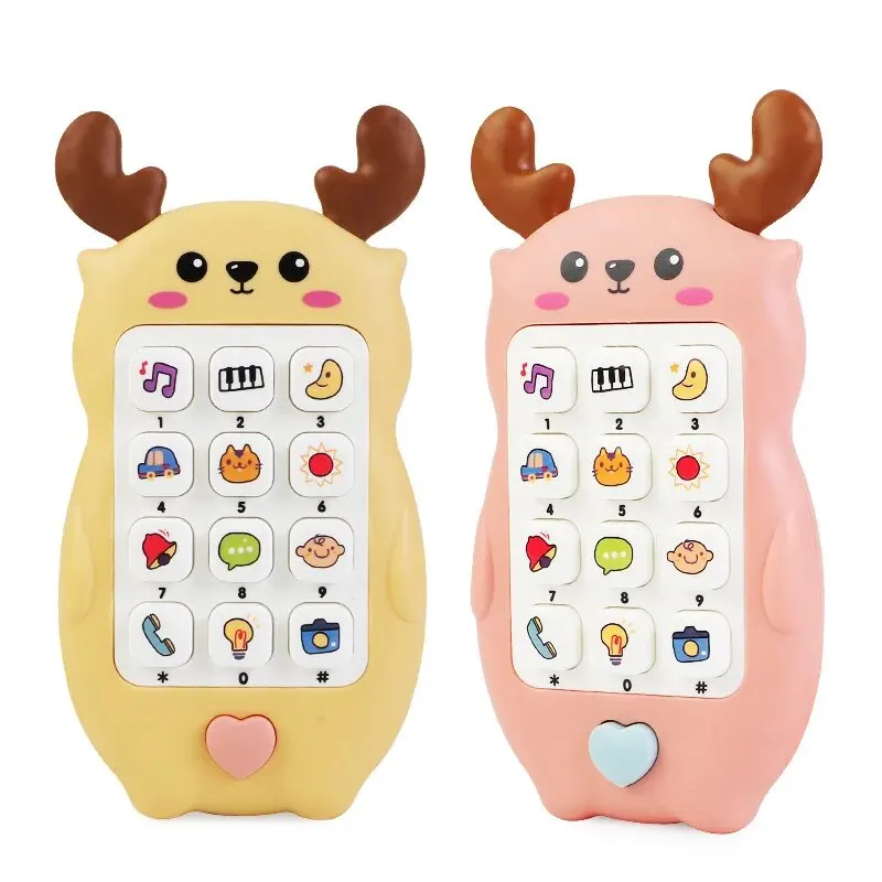 Phone Toy Montessori Education Baby Can Chew on Light Music Mobile Phone Toys Early Education Puzzle Toys for Kids Gift