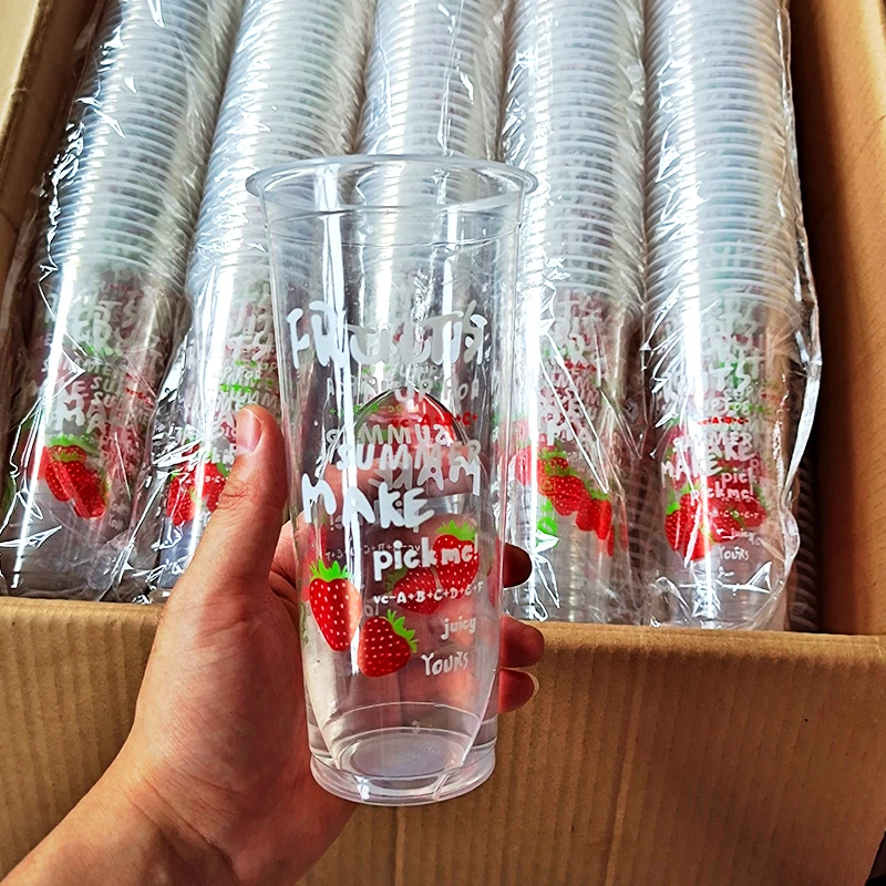 Productief Arabisch Veroveraar 50 Stuks Hoge Kwaliteit Aardbei Cup Doorzichtige Plastic Beker Dispsoable Milkshake  Beker Party 90 Kaliber Vruchtensap Verpakking Cups|Wegwerpbekers| -  AliExpress