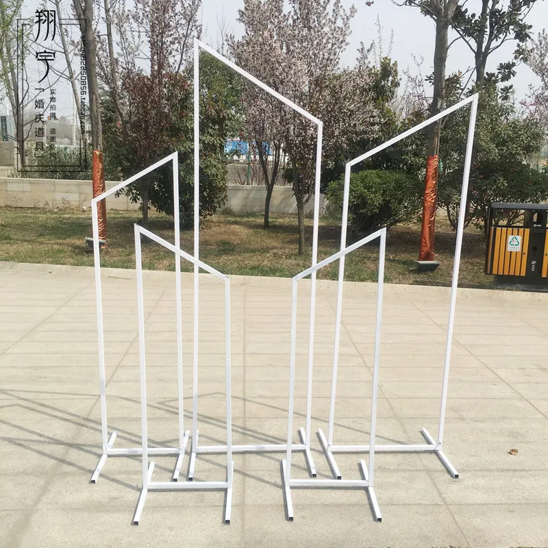 

Geometric Wrought Iron Arch Props, Wedding Stage Background Decoration, 4Pcs
