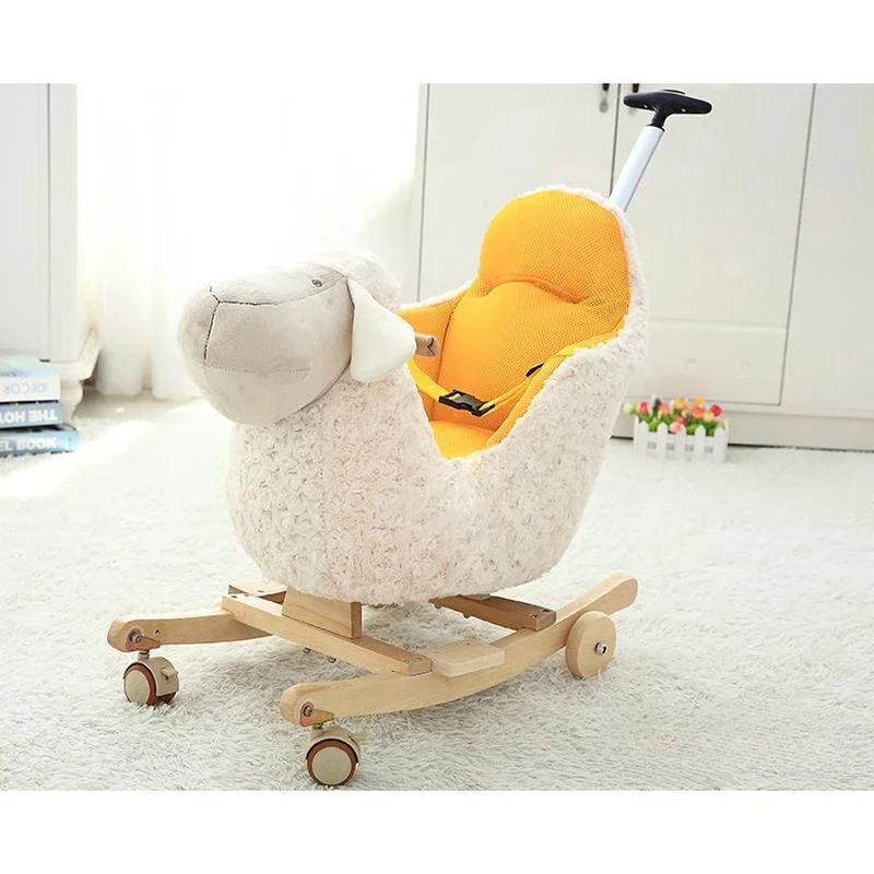Children's Trojan Horse Rocking Horse Baby Small Rocking Chair Male Treasure Female Treasure First Birthday Gift