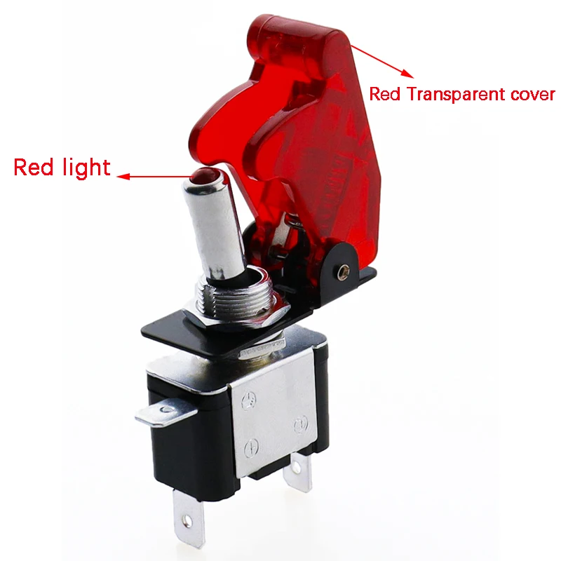 Auto Car Boat Truck Illuminated Led Toggle Switch Safety Aircraft Flip Up Cover Guard Red Blue Green Yellow White 12V20A