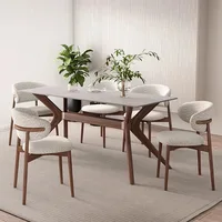 Nordic Foldable Dining Table Set – Modern Mobile Armchair Design, Compact Tavolo e Sedie Pranzo Furniture - Image 2
