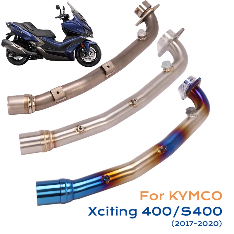 

Slip On For KYMCO Xciting 400 S400 2017-2020 Titanium Alloy Motorcycle Exhaust Pipe Front Mid Link Tube Connect Original Muffler