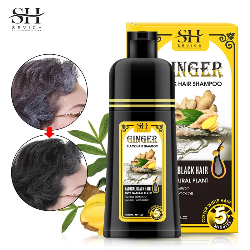 500ml Natural Herbal Hair Dye Shampoo for Hair Loss Moisturizing Darkening Strengthen Magic Polygonum Multiflorum Shampoo hair dye shampoo hair color dye