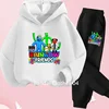 New Rainbow Friends Hoodie Sweater Sweatshirt + Pants Set Spring Fall Kids Baby Girl Boys Kids Toddler Clothes Christmas Gift 3