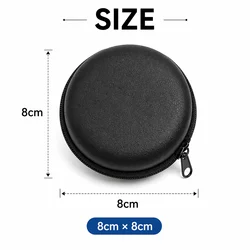Compact PU Leather Earphone & Accessory Organizer Pouch (BLACK)