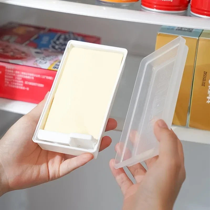 1PC Butter Cutting Crisper Rectangle with Cover Butter Storage Box with Knife Butter Keeping Storage Box Kitchen Tools