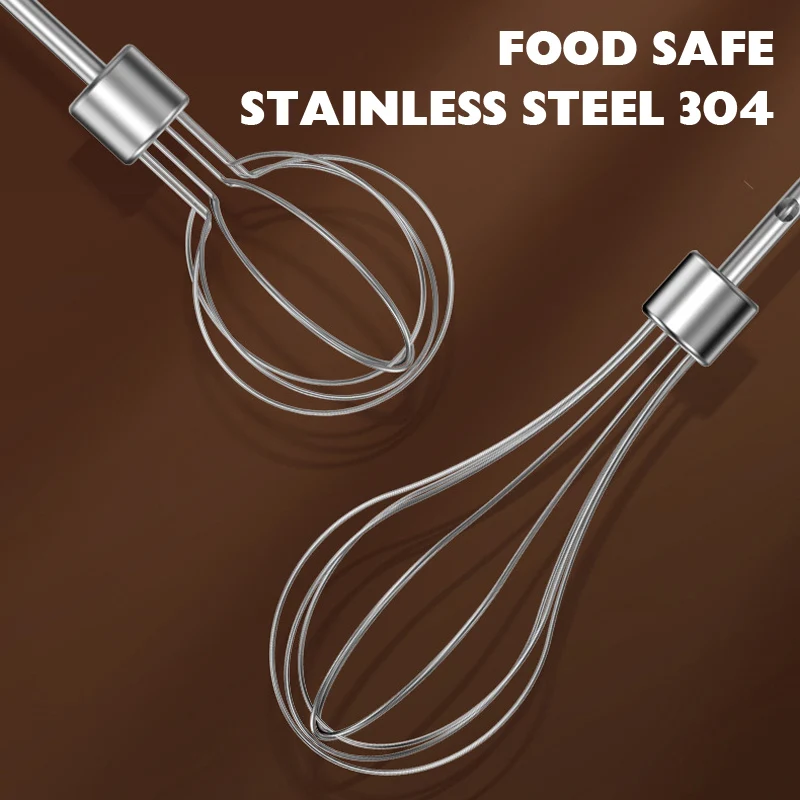 Electric Cordless Hand Whisk，5 Speed Handheld Mixer，Two Whisk Mount Baking Mixer，Wireless & Rechargeable Mixer 5