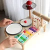 Wooden Music Toys For Babies Children's Multifunctional Music Knocking Table Early Education Kids Drum Set Music Toy Baby Gift 2