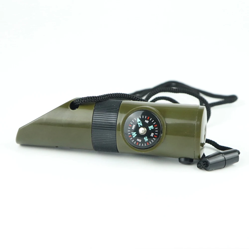 

Outdoor Camping Emergency Survival Whistle Compass Multifunction Tool Storage Container Thermometer for Camping Hiking