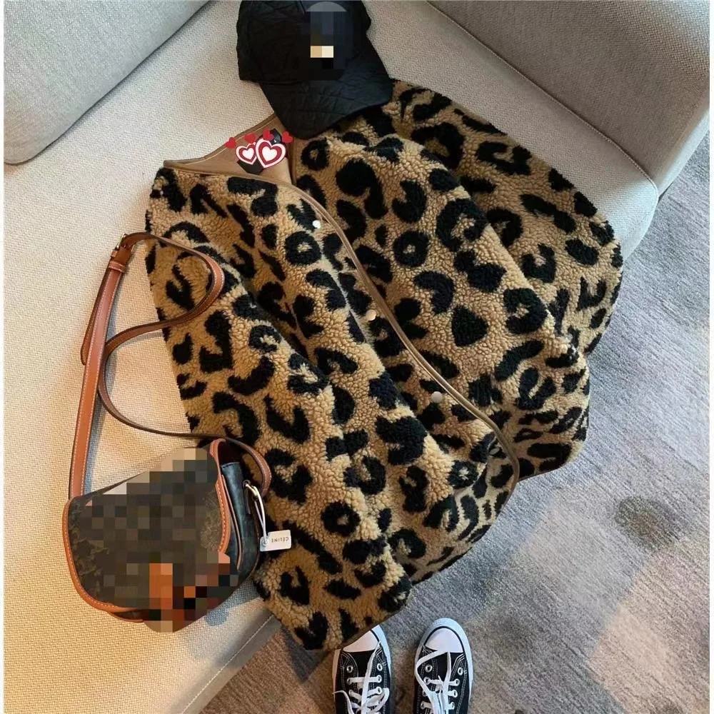 

2023 Autumn/Winter Hot selling Women's Coat Warm Trend Leopard Print Sexy Age Reducing Loose Relaxed Faux Fur Leopard Print Coat