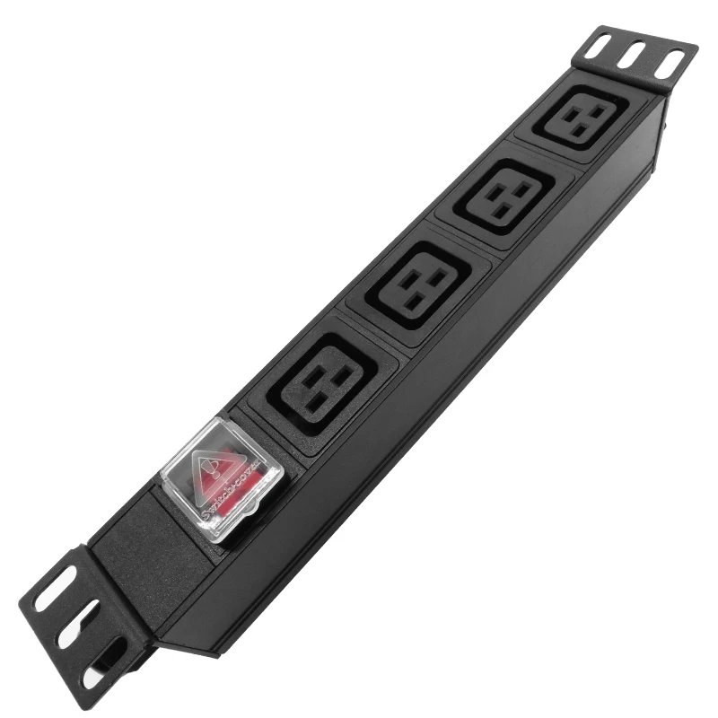 

C19 SOCKET PDU Black aluminium alloy 4 AC socket IEC 16A110- 250V Extension Lead Power Strip Cord Individual Switched