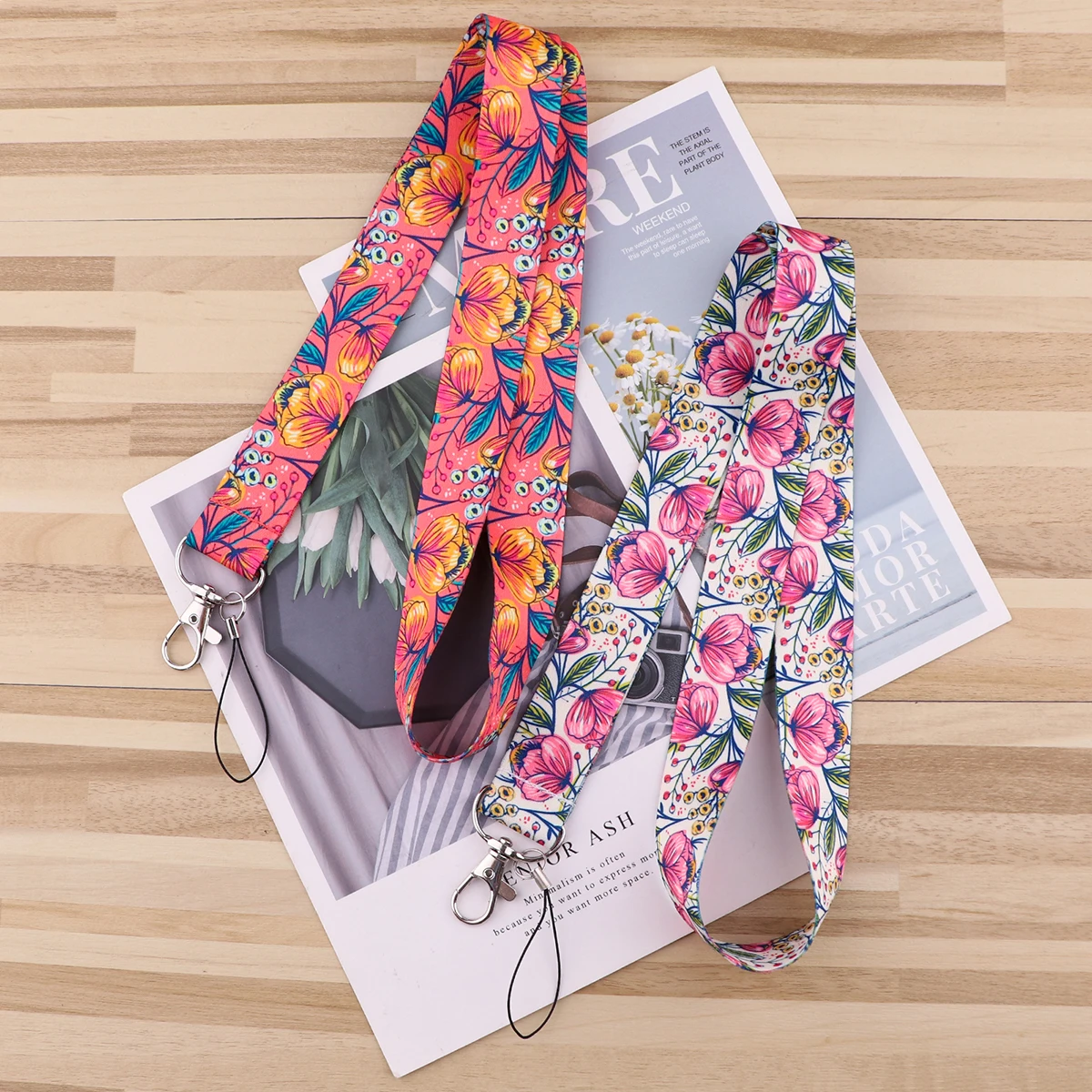 Schöne Blumen Lanyard für Schlüssel Kette ID Kreditkarte Abdeckung Pass Charm Neck Straps Abzeichen Halter Mode Accessoires Geschenke – Detail 5