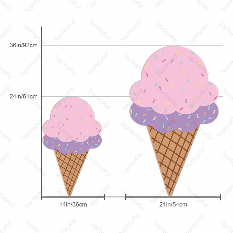 24/36Inch Ice Cream Kt Board Macaron Summer Kids Birthday Baby Shower Party Backdrop Photo Props Cardboard Cutout Decoration images - 6