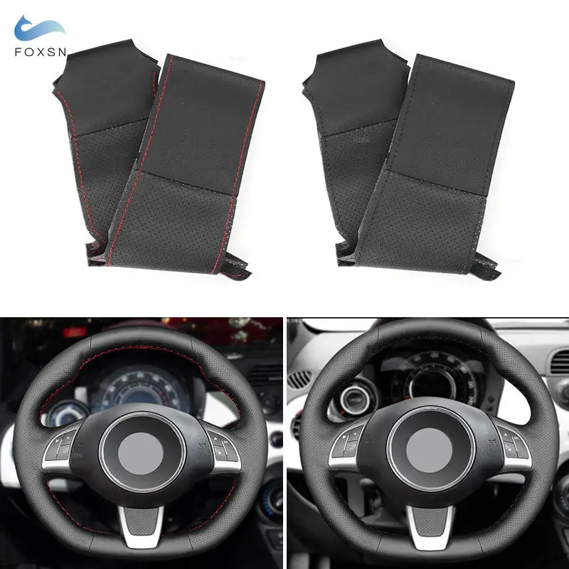 Copertura Del Volante In Microfibra Perforata Per Fiat 500 500C (Gq/S) 2013-2015 Per Abarth 500 500C 595 595C 2009-2016