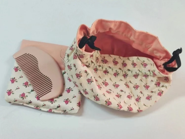 Comb Pink Mahogany Comb Mini Wooden Comb Makeup Convenient Small Comb Storage Bag Hair Parting