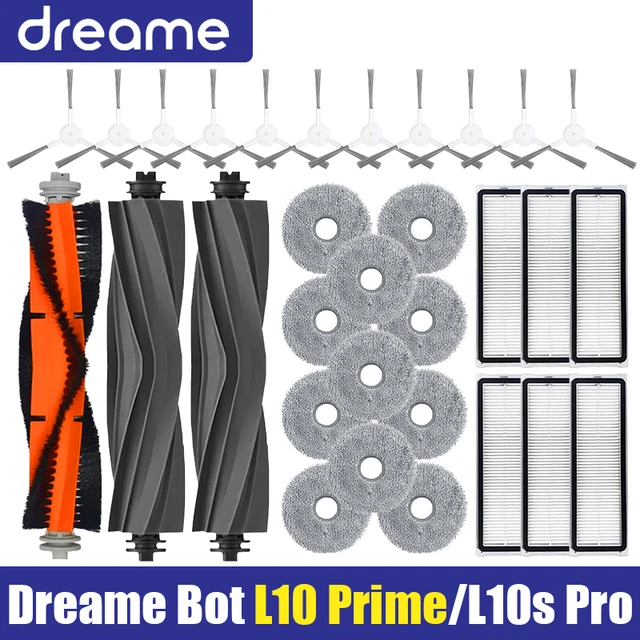 Dreame Bot L10 Prime / L10s Pro / L10 Pro อุปกรณ์เสริมหลักแปรงด้านข้าง HEPA FILTER Mop ผ้าหุ่นยนต์อะไหล่ทดแทน 1