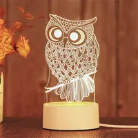 Owl Night Light Creative Acrylic LED Table Lamp 7