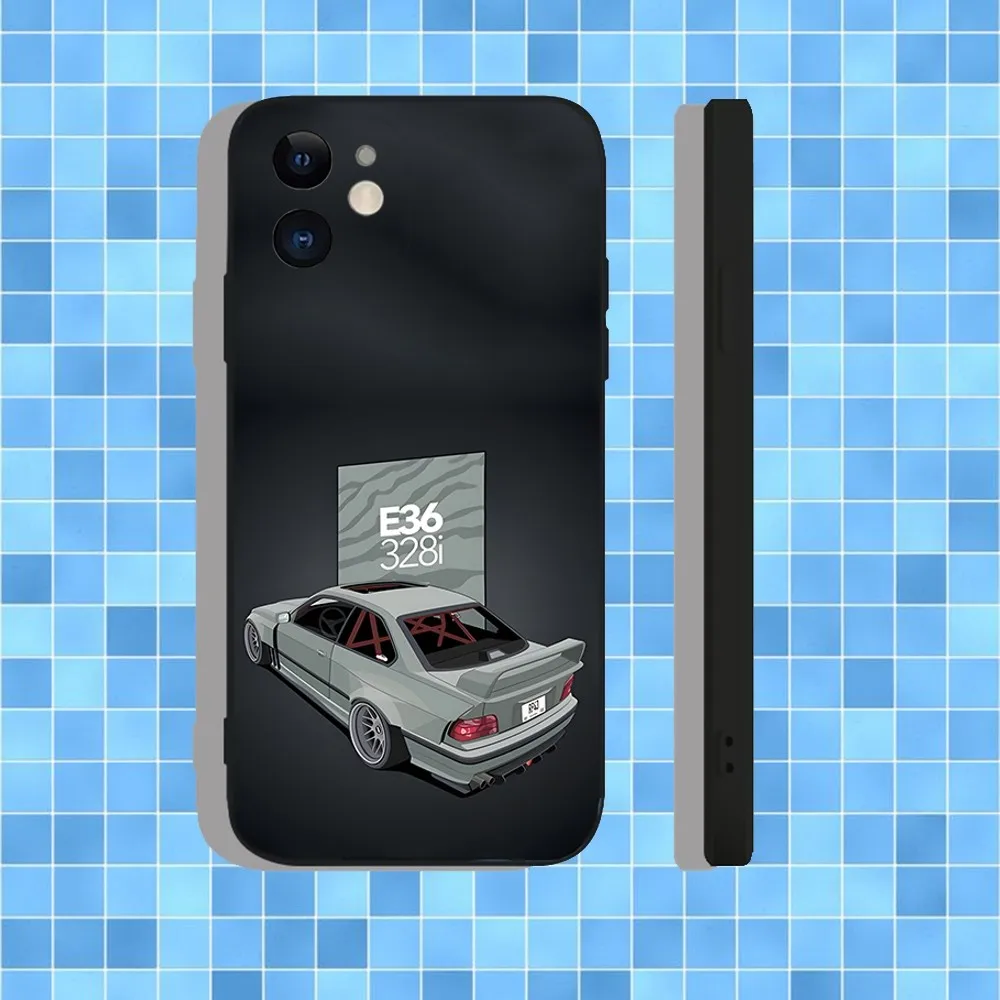 Vintage M3 E36 DTM Car Soft Silicone Black Phone Case