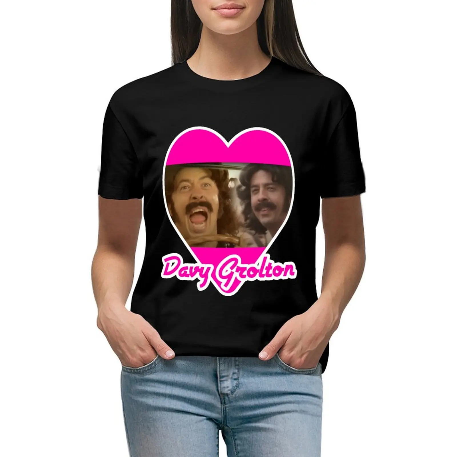 

Davy Grolton T-shirt summer tops cute clothes rock and roll t shirts for Women