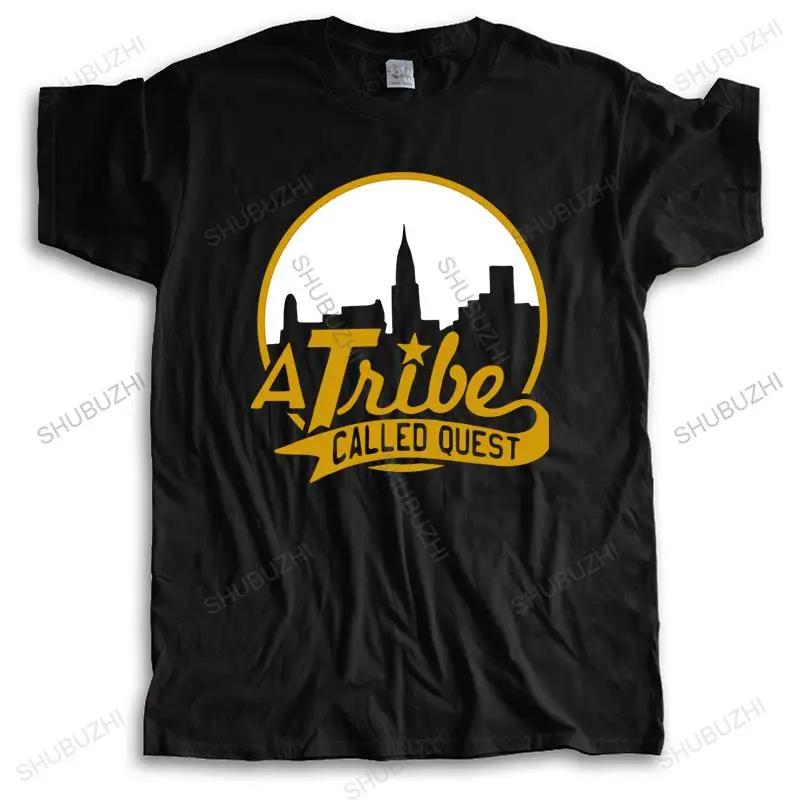 Мужская брендовая футболка, топы с коротким рукавом, футболка унисекс с принтом а племя называется Quest City Skyline ATCQ, для подростков