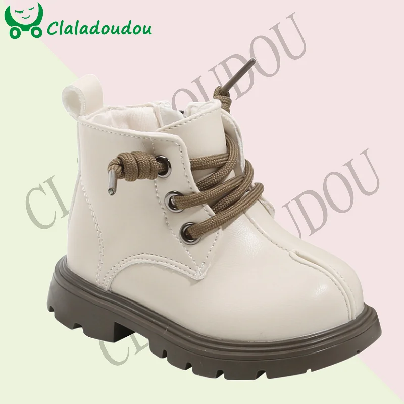 

12-16cm Brand Boots For Girls Autumn British style Fashion Infant Zip Boots Simple Soft 0-3years Baby Walkers Beige Brown BLack