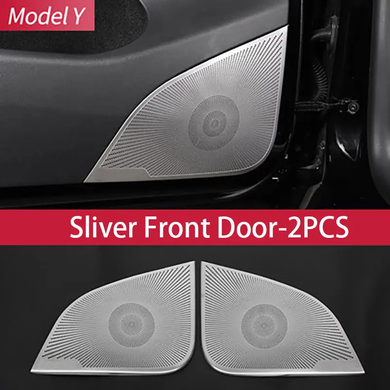 

For Tesla Model Y 20-23 Car Audio Speaker Cover Interior Trim Sticker Door Loudspeaker Cover Under Seat Outlet Vent Trim